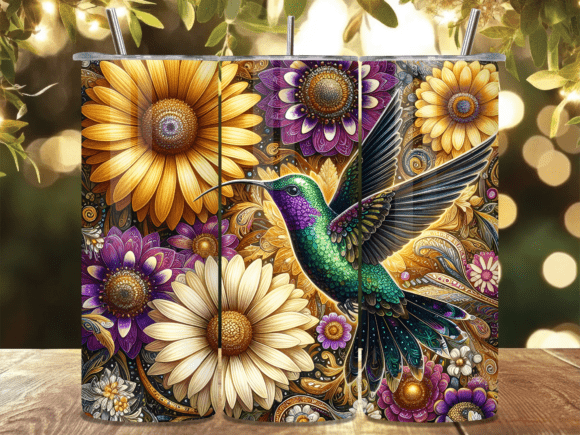 Download Colorful Bird Flower Tumbler Wrap - Premium Resources